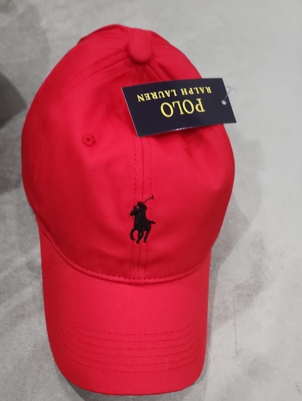 Polo by Ralph Lauren Red Baseball Cap with Black Pony Logo